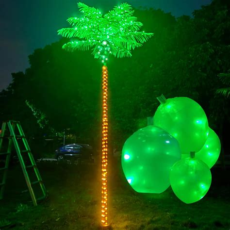 Fairyrain 10.5FT Metal Heavy Duty LED Palm Tree with Coconuts India | Ubuy