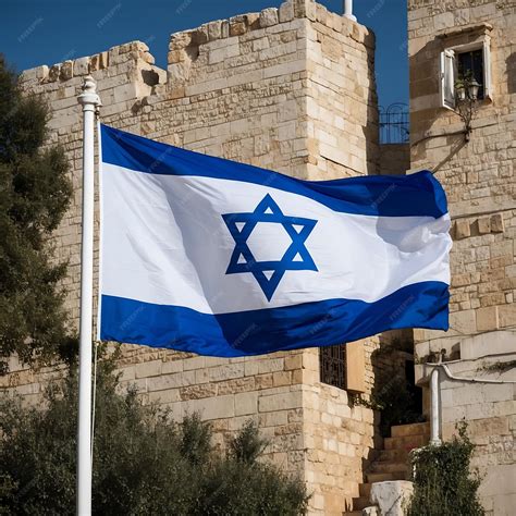 Elegant Flag of Israel Featuring the Star of David Design | Premium AI-generated image
