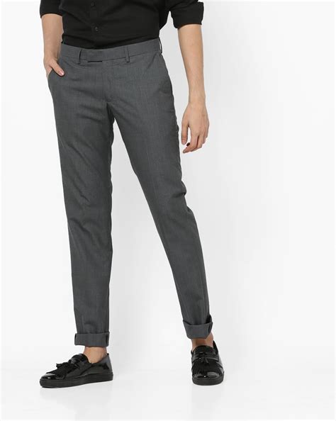 Buy Dark Grey Trousers & Pants for Men