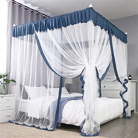 FARMER KING MAT Mosquito Net 4 Corners Post Canopy Bed Curtain for ...