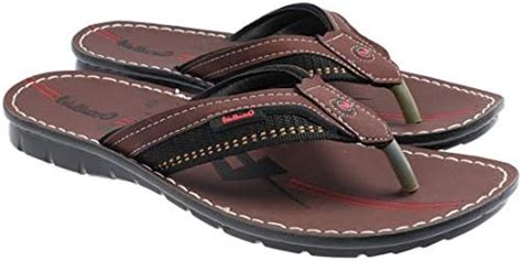 Buy Walkaroo Men's Synthetic Leather S Tan Slippers - 10 UK (W1030) at ...