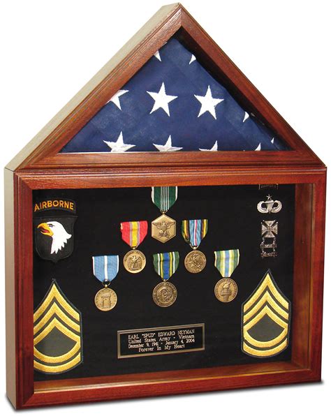Flag and Certificate Display Case Flag Shadow Box for Medals USA Made