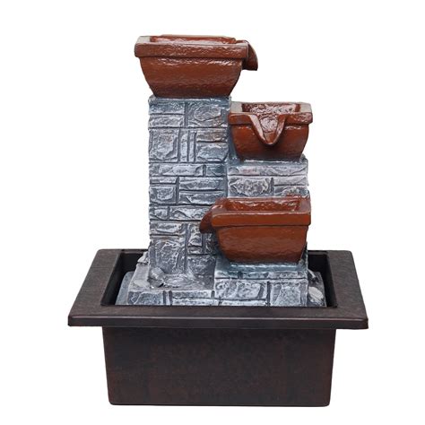 SPLICE Soothing Meditation Fountain w Natural Flowing Water, Desk ...
