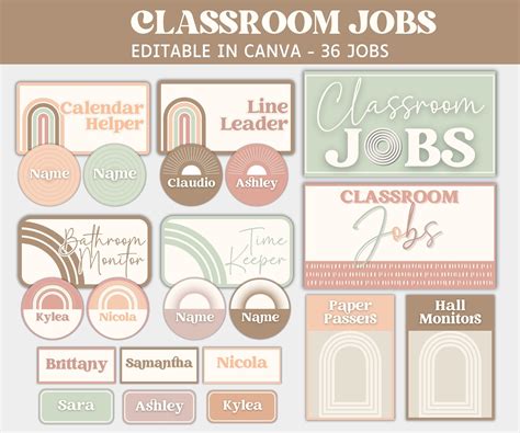 Editable Jobs Chart, Classroom Teacher Resources, Kindergarten ...