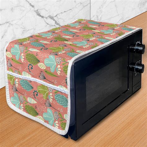 Woodland Microwave Oven Cover, Dandelion Spring Flowers Leaves Daisy Garden Foliage Concept ...