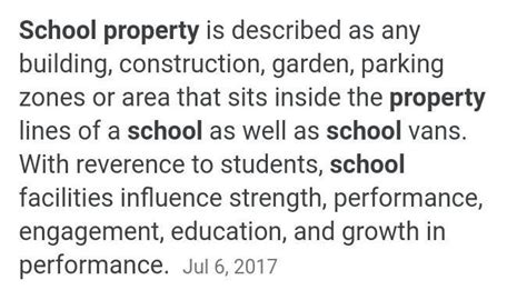 what is the meaning of school property - Brainly.in