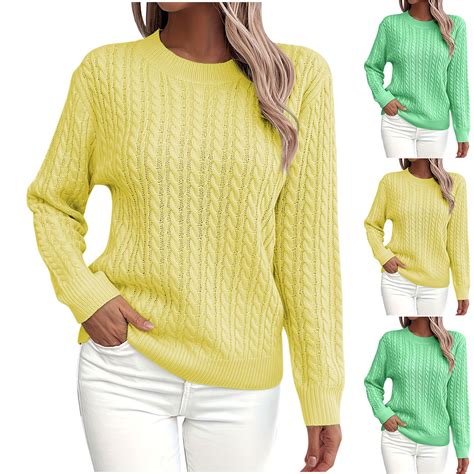 Sentmoon Womens Clothes Trendy 2025 Crew Neck Long Sleeve Solid Color ...