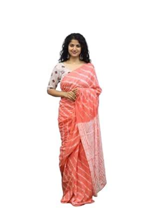 JALTHER Handicrafts Women's Ikat Hand Block Print Jaipuri Cotton Mulmul ...