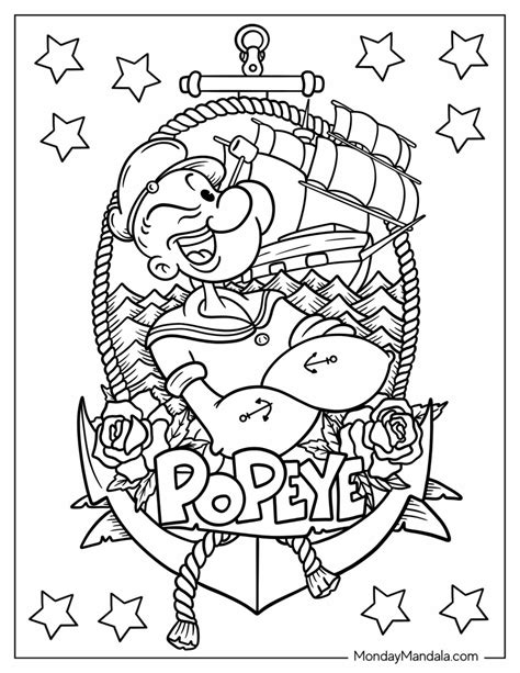 Popeye Clipart Vector Coloring Cartoon Sailor Pages Drawings Man Face ...