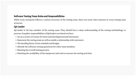Software Tester Job Roles and Responsibilities | PPT