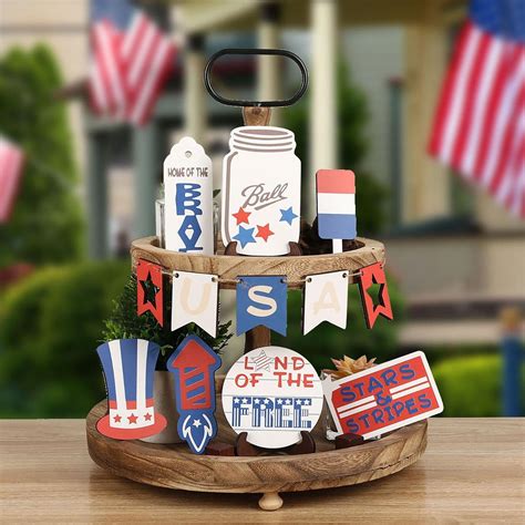 15 Pieces 4th of July Decorations Patriotic Memorial Day Decorations ...