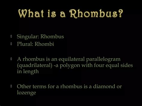 The Properties Of A Rhombus | PPT