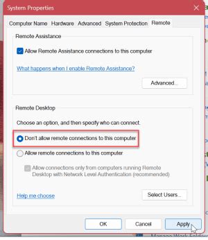 Image result for Disable Remote Desktop