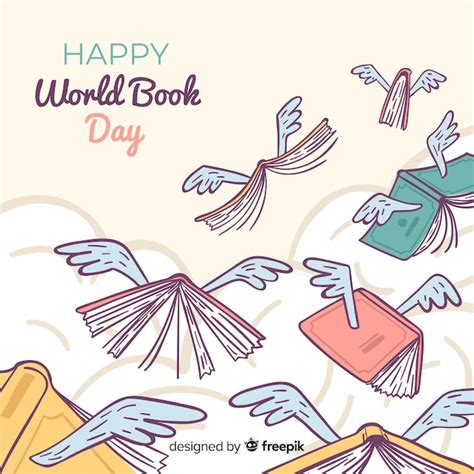 Hand drawn world book day background | Premium Vector
