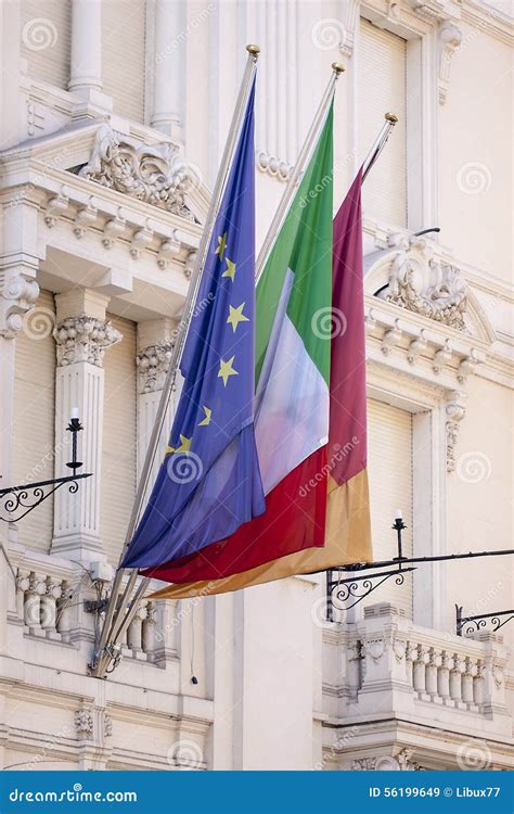 Europe Italy Rome Flag Flags Building Stock Image - Image of rome ...
