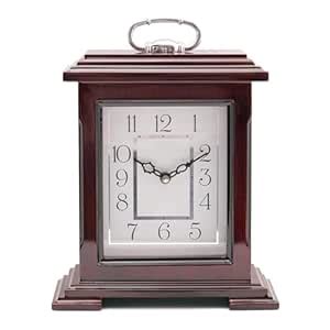 KOHE 10 Inch Quartz Table Clock – Soft Ticking Wooden Analog Clock with ...