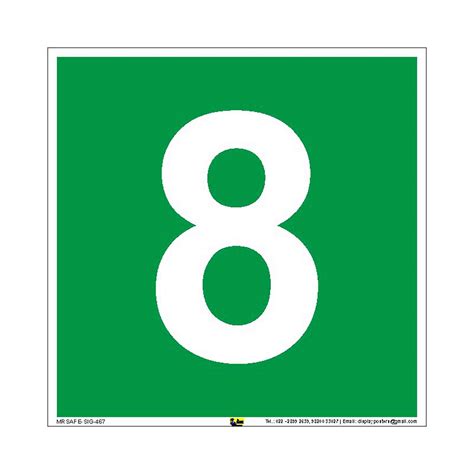Mr. Safe Eight Number Sign PVC Sticker 8 inch X 8 inch : Amazon.in ...