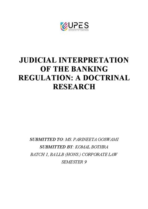 Banking Regulation Act: Doctrinal Research Analysis - BA LLB (Hons ...