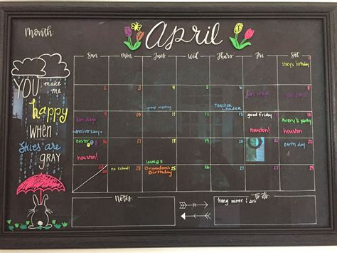 April Chalkboard Calendar Ideas at Glen Weldon blog