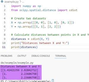 Distance Formula Python 的图像结果