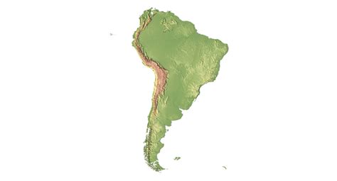 South America Terrain 3D Map by Shustrik
