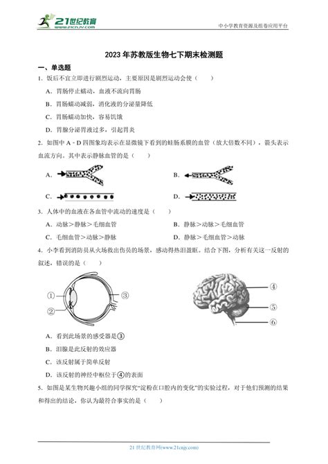 【苏教版】初中七年级下册生物知识点总结 - 知乎