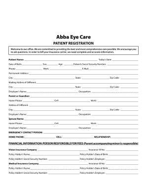 Pre-Registration - Abba Eye Care - Fill and Sign Printable Template Online