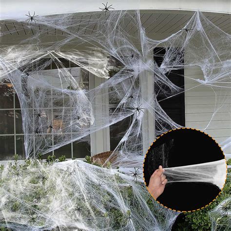 Halloween Outdoor Spider Web TURNMEON [Halloween Clearance] 17FT Giant