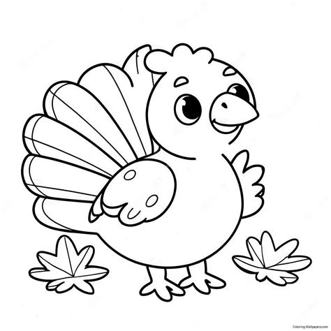 Cute Thanksgiving Turkey Coloring Page (8800-6986)