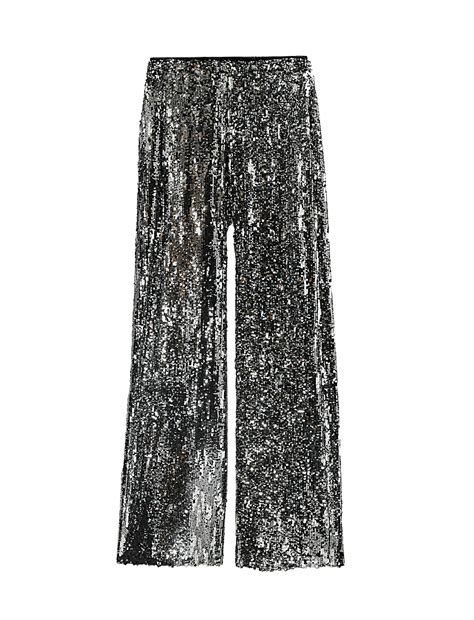 Buy Sequin Elasticated Waist Wide Leg Trousers at Marks & Spencer