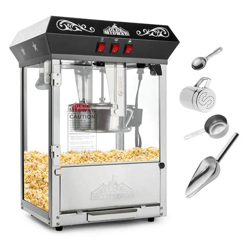 Olde Midway Vintage Style Popcorn Machine Maker Popper with Large 8 ...