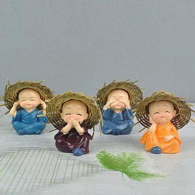 Buy CraftVatika Baby Monk Buddha Set of 4- Monk Buddha Statue Showpiece ...