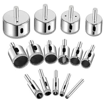 HiFam Diamond Core Drill Bits Set, 16 Pieces, Diamond Hole Saw Core ...