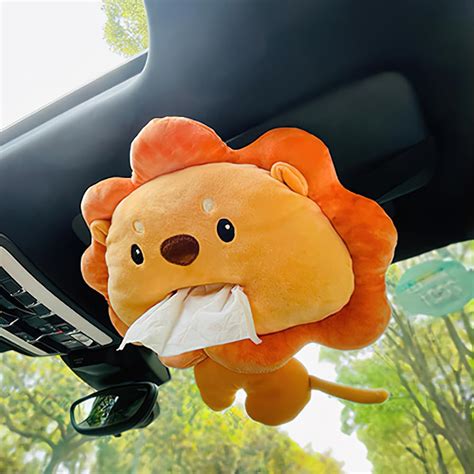 ZOTIMO Stylish Velvet Car Tissue Box Holder with Napkin Holder, Animal ...