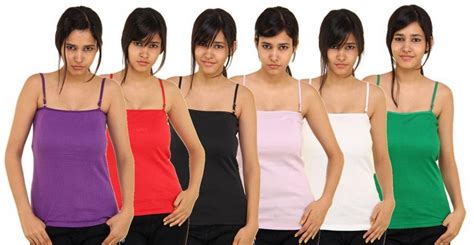 Buy BOOSAH Pack of 6 -Adjustable Strap Spaghetti TOP from at Amazon.in