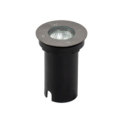 Prios Riya recessed floor light, round, stainless steel | Lights.co.uk