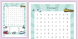 Grade 2 Life Skills Term 2 Transport Word Search (CAPS Aligned)