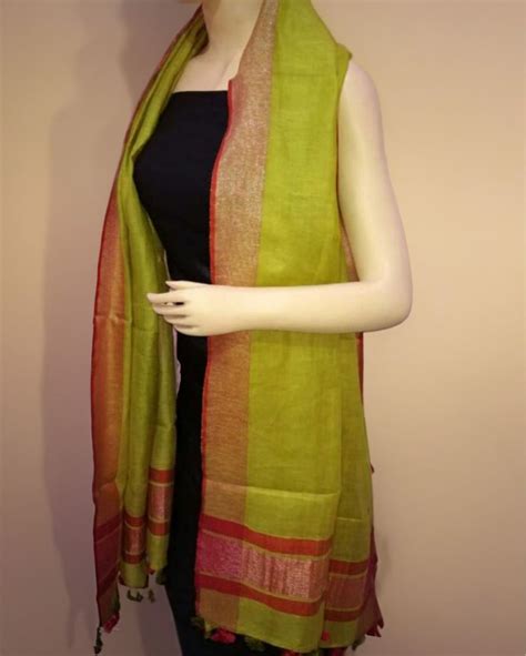 Order Pure Linen Plain Dupatta Online with Hand-Dyed Print, Best Price ...