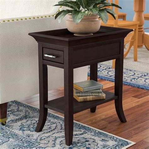 Clermont Tall Tray Top End Table with Storage
