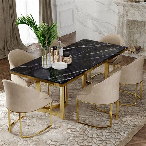 POVISON Marble Dining Table for 6, Modern Dining India | Ubuy
