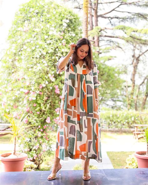 Miley Mosiac-Medley Slub Cotton Dress – sivakaindia