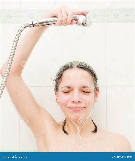 Girl taking a shower stock image. Image of relax, beautiful - 7758009