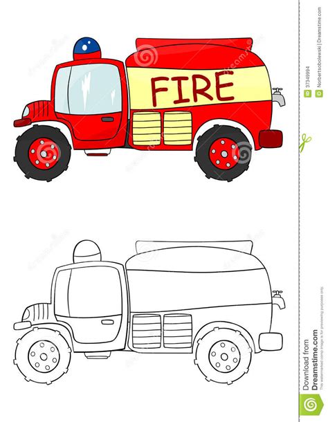动画片消防车 向量例证. 插画 包括有 动画片消防车 - 37349994