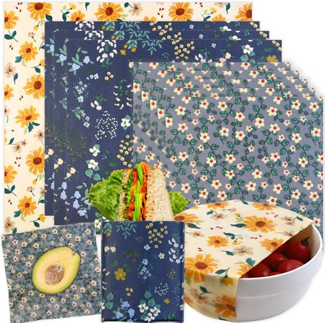 Amazon.com: Beeswax Wrap, 9 Pack Beeswax Wraps for Food Storage ...