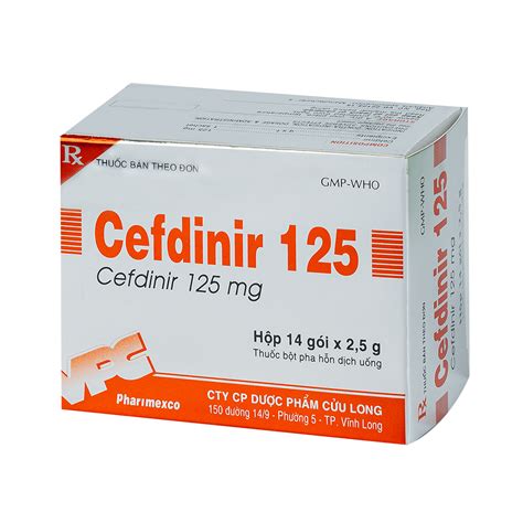 CEFDINIR 125 Hộp 14 gói x 2,5g Dược Cửu Long | CEVPharma GHCH Kim cương ...