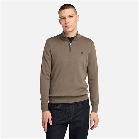Williams River Quarter Zip Jumper for Men in Brown