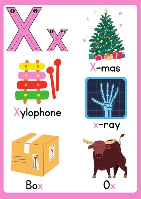 Letter x flashcard with words 3 - ezpzphonics.com