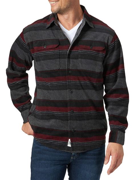 Wrangler Men's Long Sleeve Fleece Shirt - Walmart.com