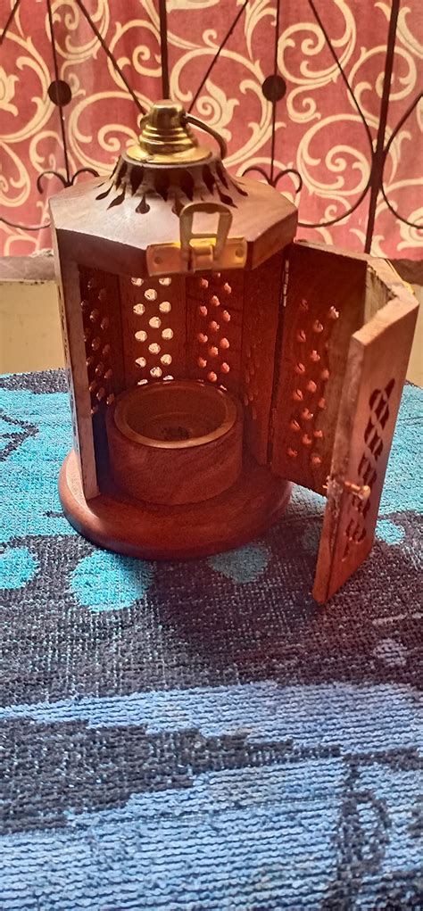 SOGRA Loban Dani Handmade Teakwood | Wooden Dhoop Hexagonal Box ...