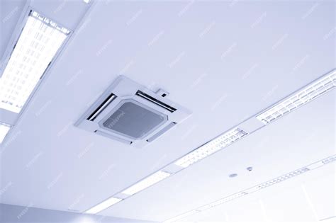 White ceiling mounted cassette type air conditioner for large rooms ...